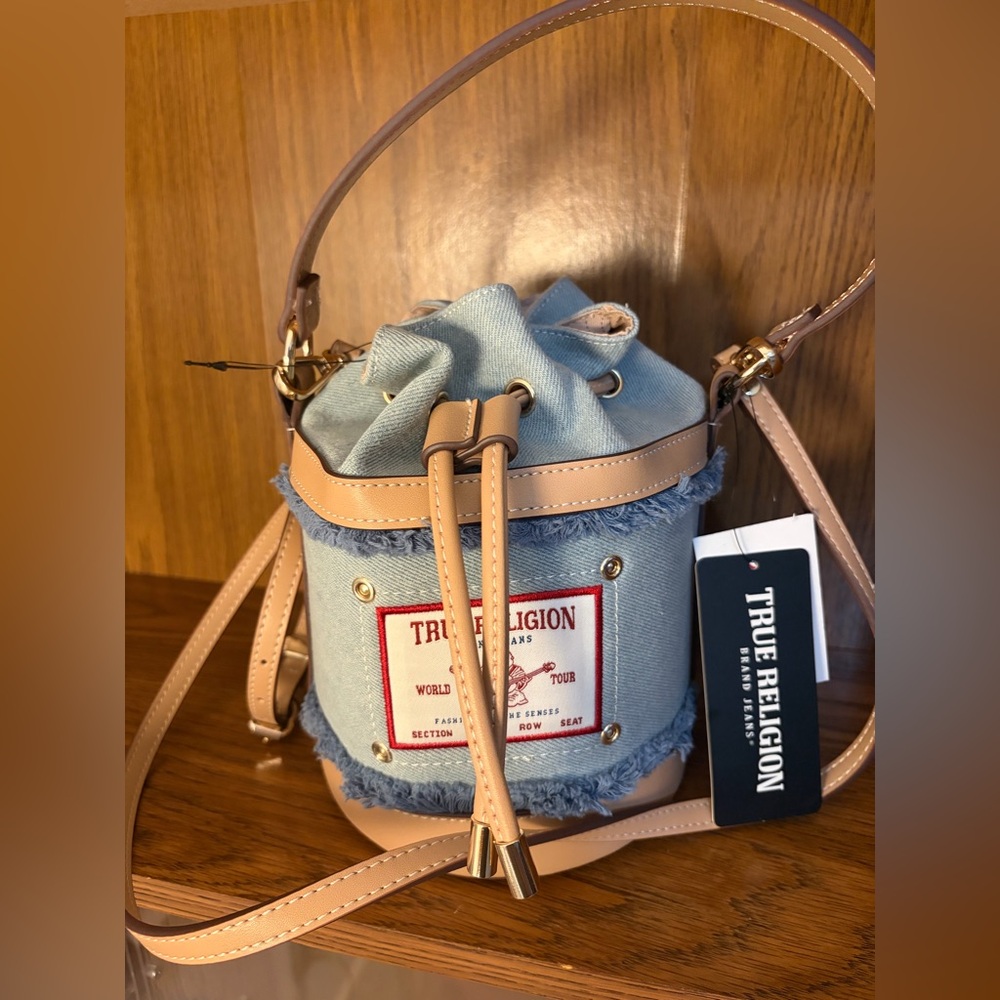 True Religion Denim Drawstring Bucket Bag